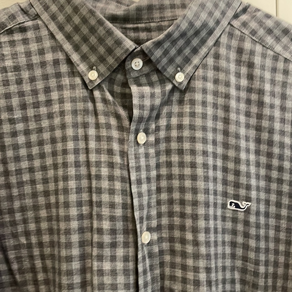Gray checkered Whale Shirt